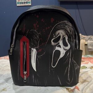 Black and Red Graphic Backpack
